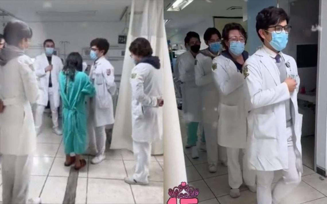 IMSS inmates dance with a patient for his birthday: they perform his 15th birthday waltz