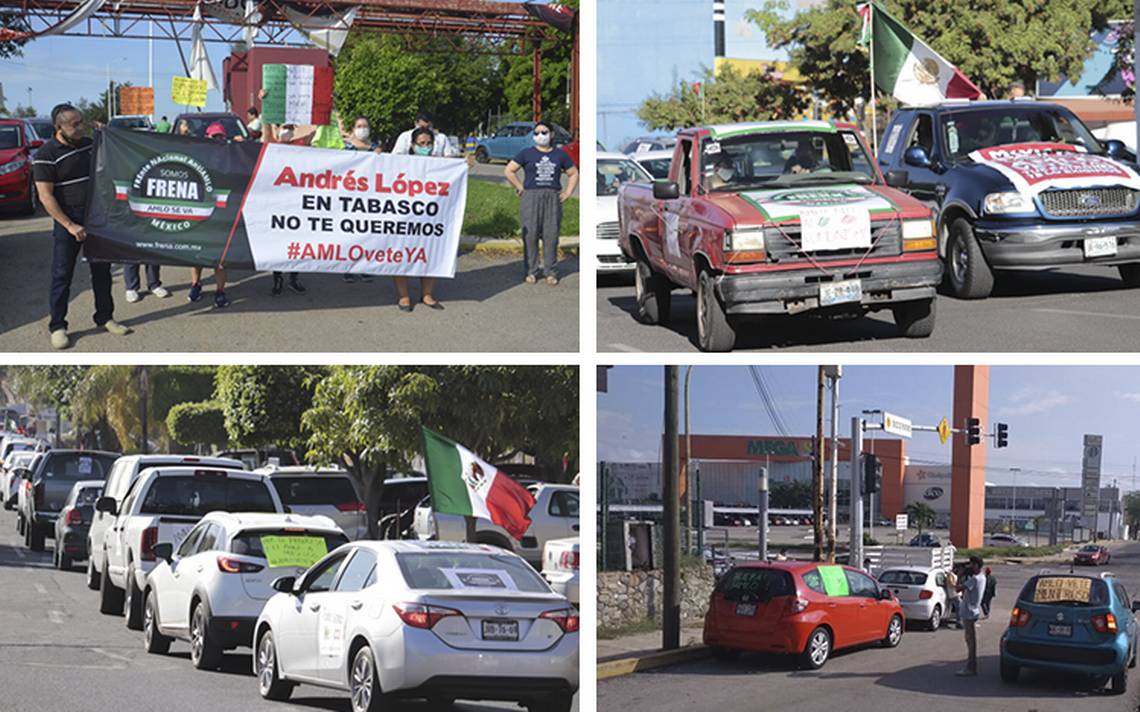 A bordo de autos protestan contra AMLO en distintos puntos del ...